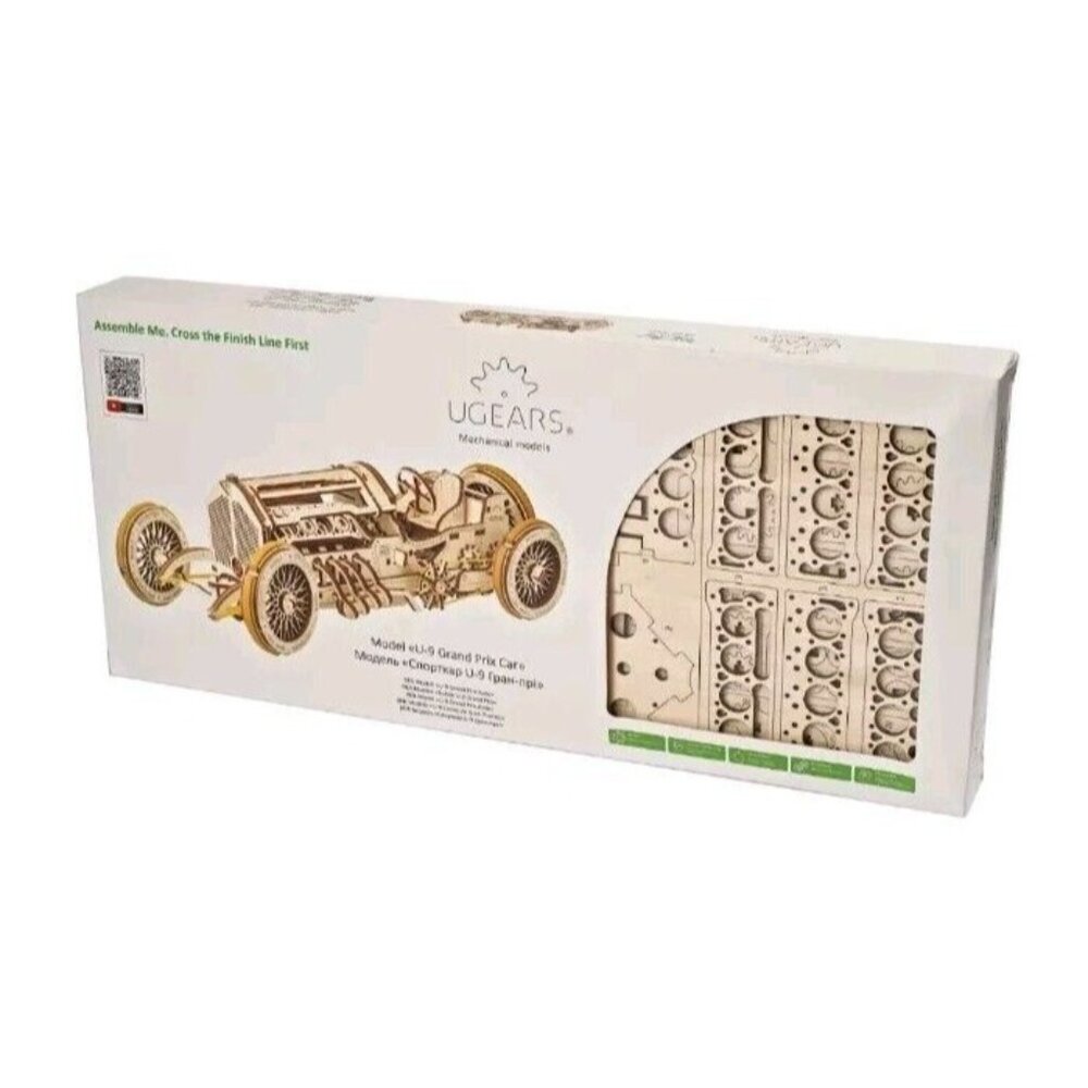 Ugears U-9 Grand Prix Car Mechanical Wooden KIT - 3D puzzle, Self Assembling